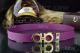 AAA Replica Cheap Ferragamo Purple Smooth Belt - Gold Double Gancini Buckle (2)_th.jpg